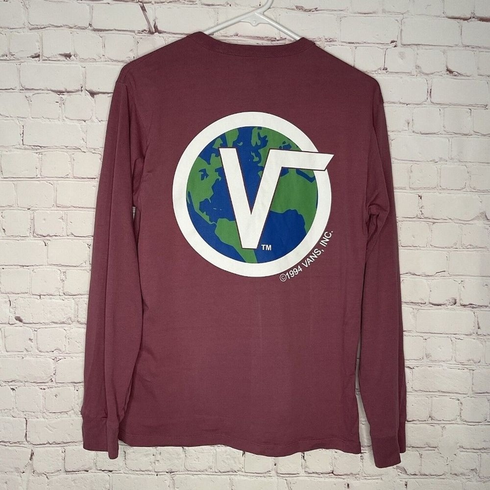 Vans Purple/Pink Long Sleeve Skateboarding T-Shirt Top Men‎ S Cotton Blend